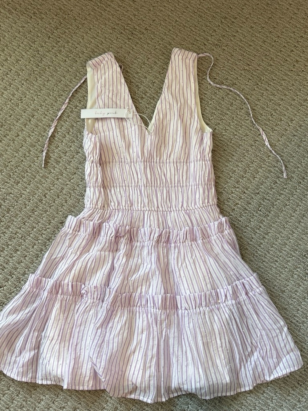 Light Purple Striped Summer Dress